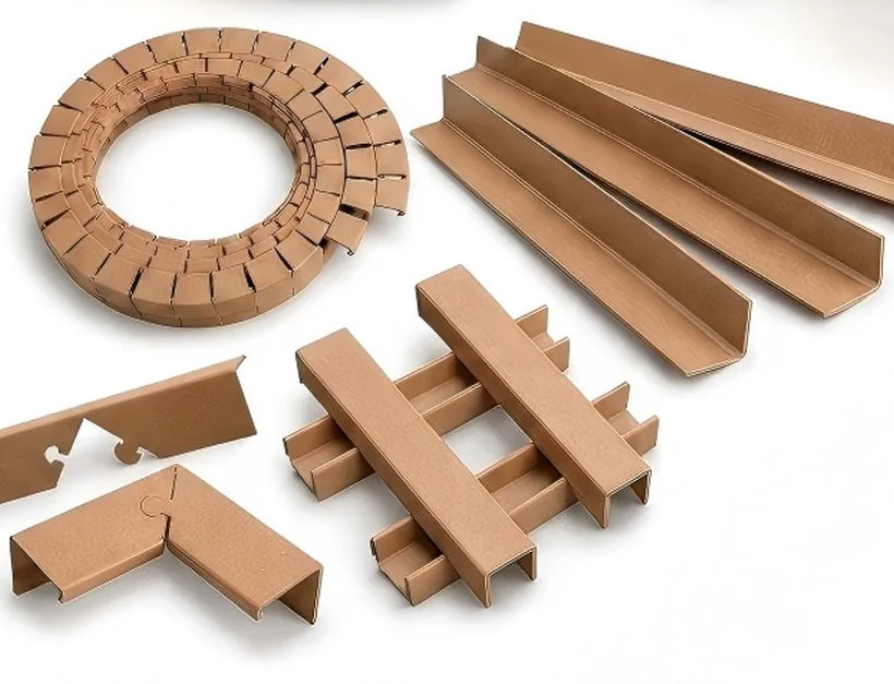 Kraft paper corner protectors in L, U, round and interlocking profiles