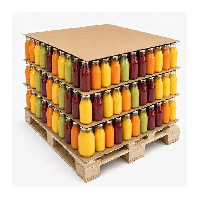Kraft tier sheets between product layers on a pallet
